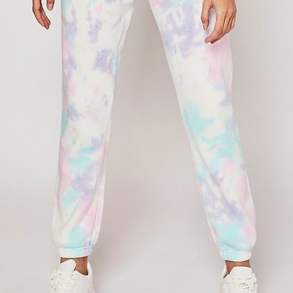 NEW Soft Fleece Pastel Tie Dye Jogger Sweat Pants - Picture 6 of 7